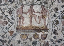 Mosaïque des vendanges, Maison romaine de l'amphithéâtre, IIIe s. ap. J.-C., Merida, Espagne