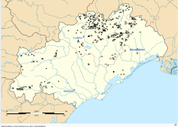 répartition géographique des mégalithes de l'Hérault